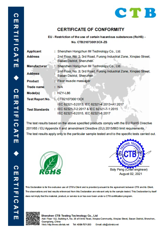 Certificado de producto HOSFU 1
